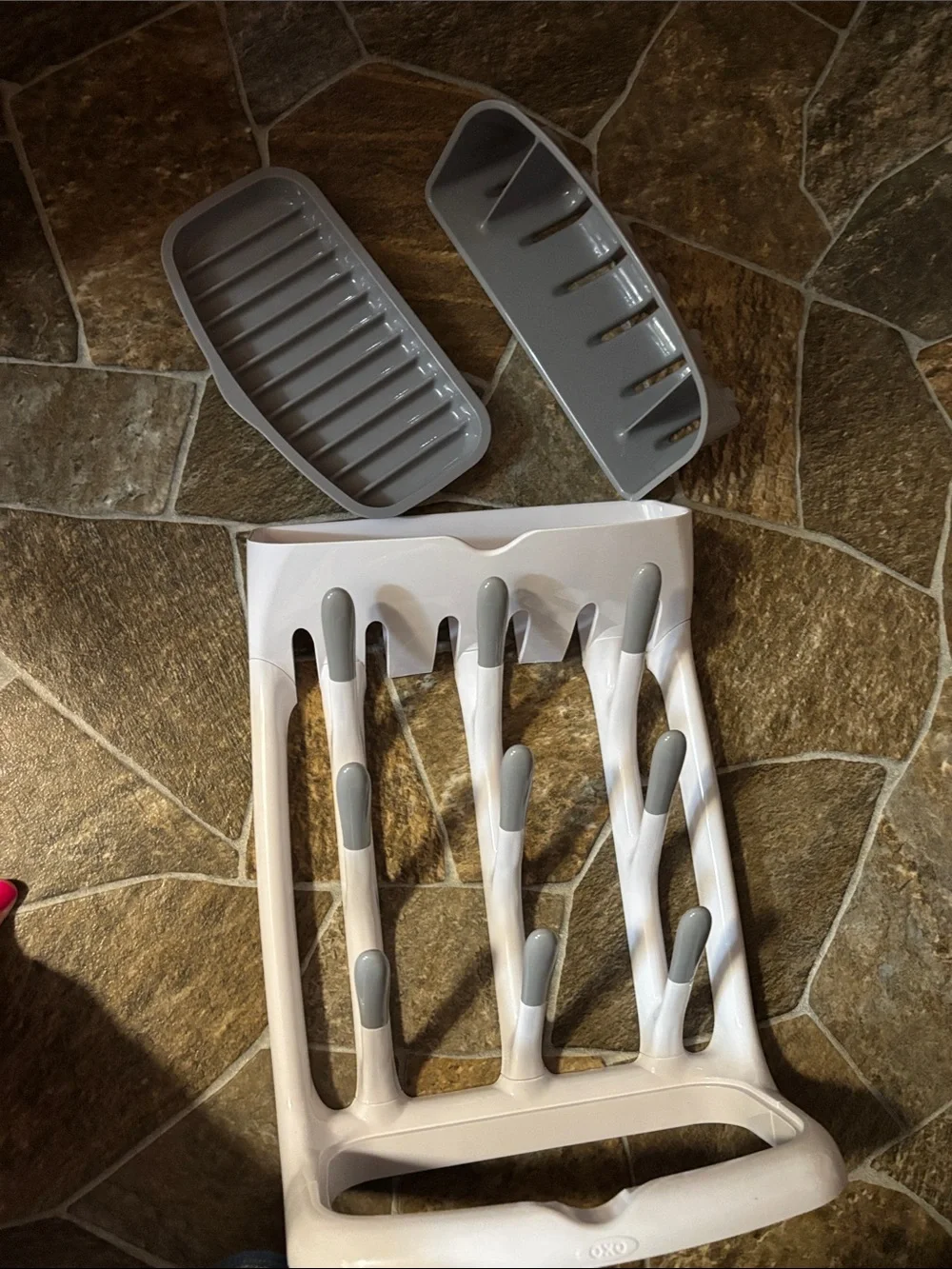 Oxo Gray Baby Bottle Drying Rack with Pegs